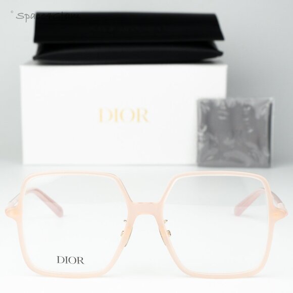 Dior Women Eyeglasses Shiny Pink Demo Square MINI CD O S7F 4000 BRAND NEW - Picture 3 of 9